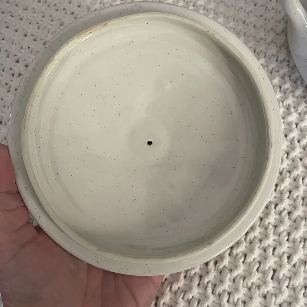 Bonsai Collection stoneware casserole dish with lid beige with‎ brown stripe